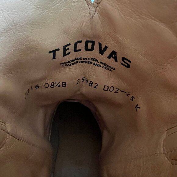 TECOVAS Jolene Leather Cowgirl Boots in Crimson/Bone NEW 8.5 - Picture 6 of 8